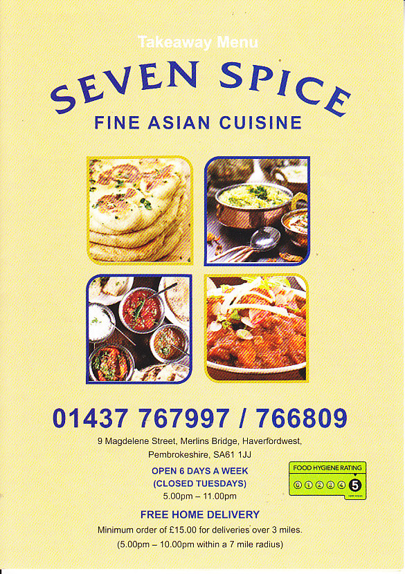 Seven Spice Takeaway Merlin's Bridge,