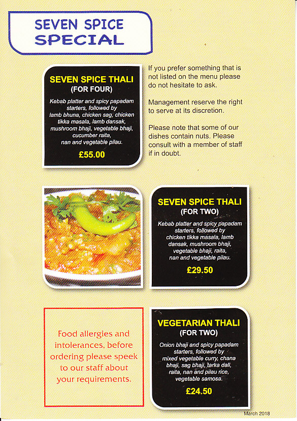 Seven Spice Takeaway Merlin's Bridge,